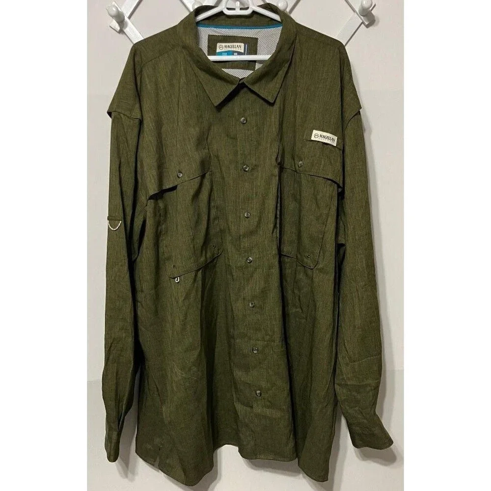 Magellan Outdoors Men’s Vented Fishing Shirt 4XL Relaxed Fit Wicking Performance